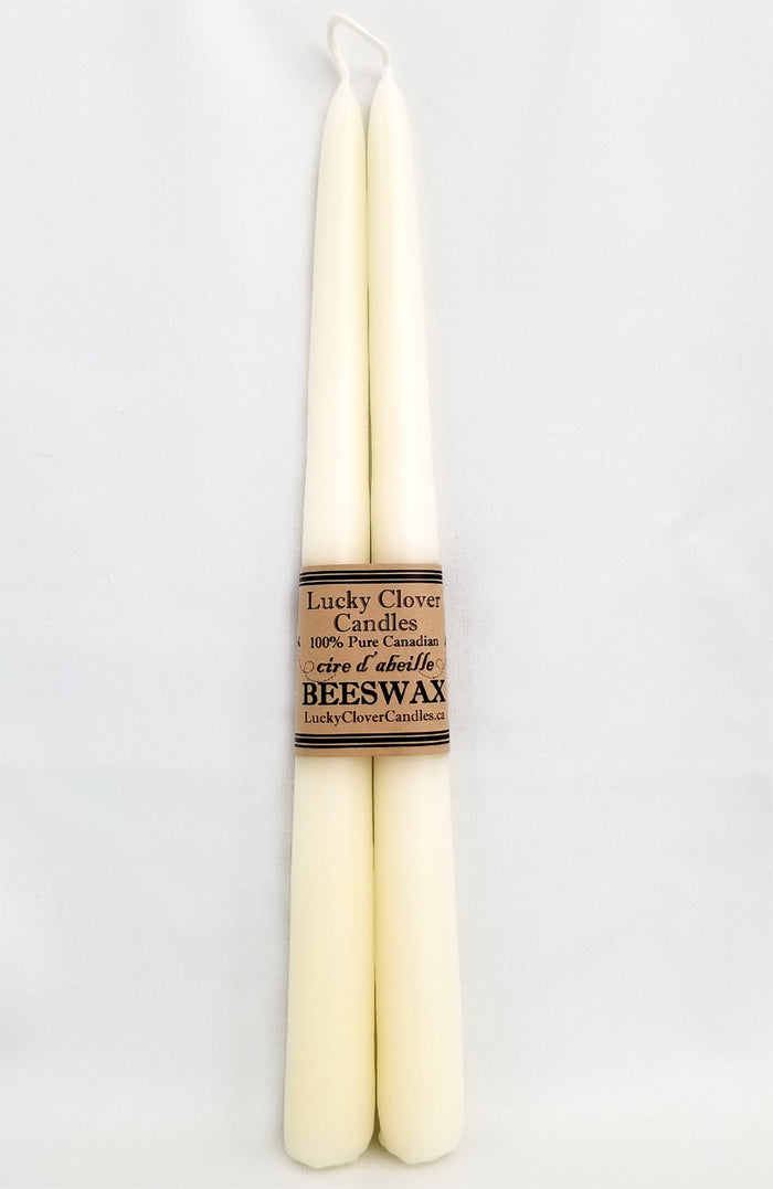 100% Pure Beeswax Tapers (Ivory) - 8" and 12"