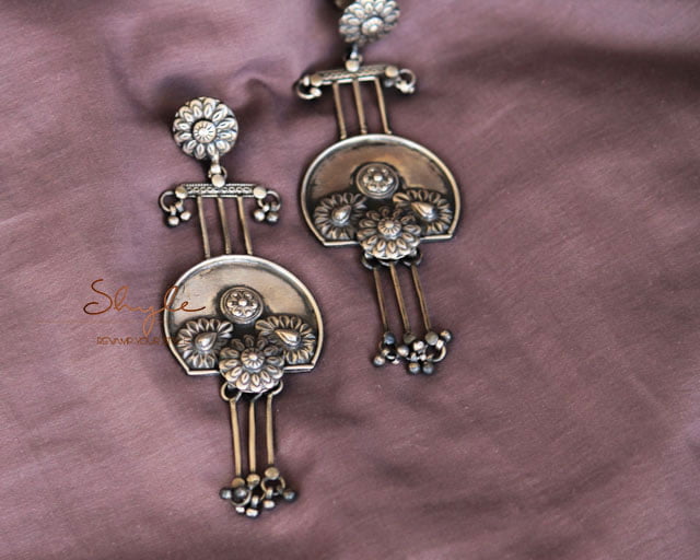 Anvaya Layered Contemporary Flora motif Earrings