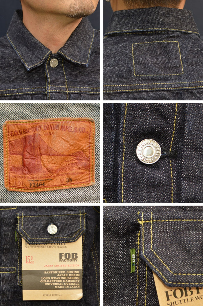 FOB FACTORY "F2464" 15oz SELVEDGE DENIM 2nd JACKET