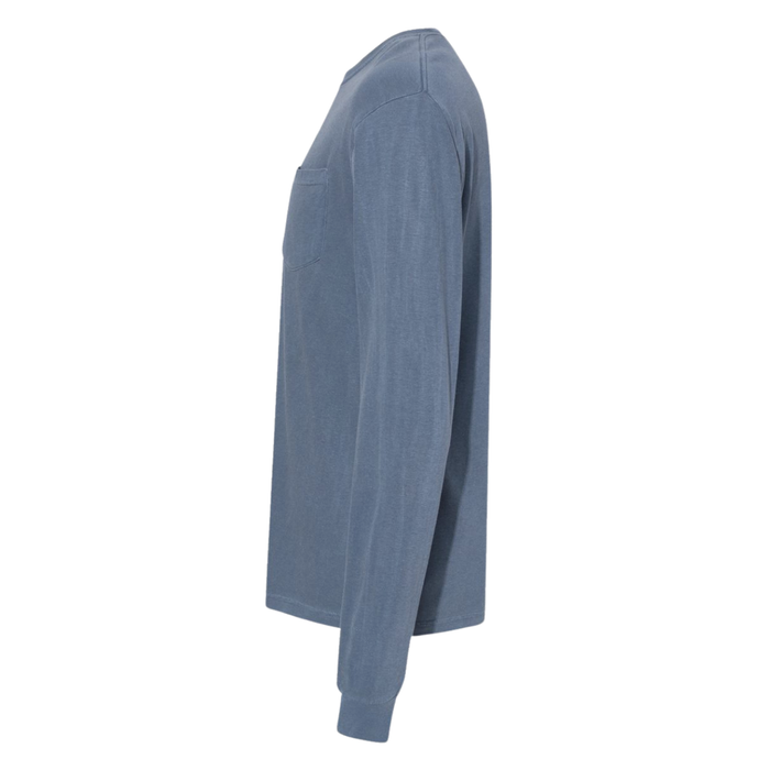 Long Sleeve Pocket Tee in Blue Jean