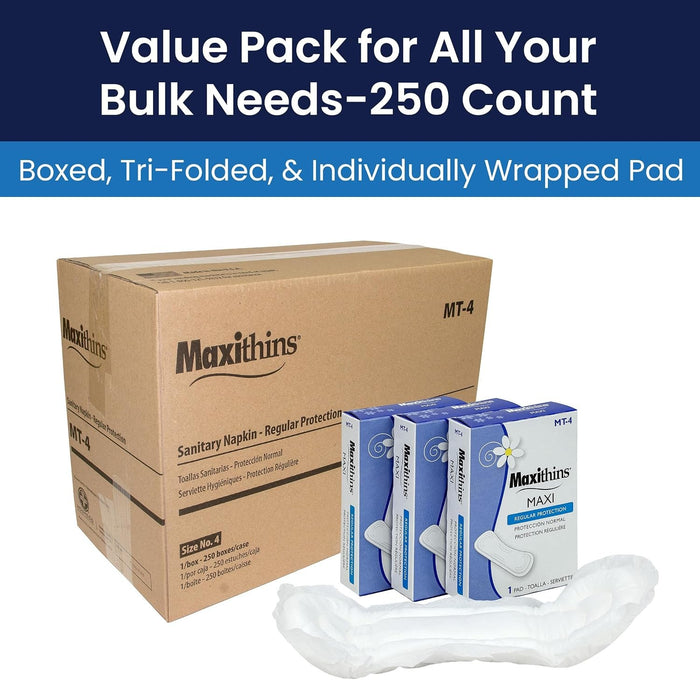 Maxithins Maxi Pad, Regular Protection, Individually Boxed