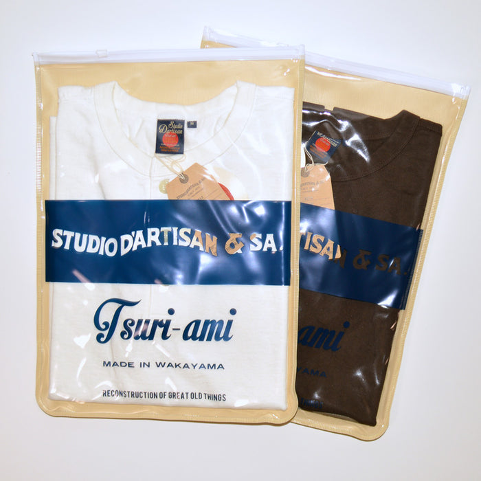 STUDIO D'ARTISAN "8213" Loopwheeled Henley Neck Pack T-Shirt