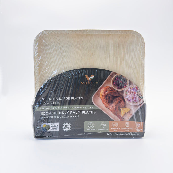 10"x10" Square Palm Plate (10 Packs of 10)