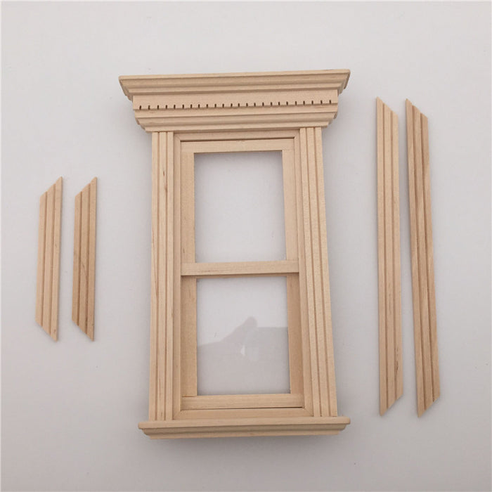 Flat Top Two Lattice Sliding Window - 1/12 Scale Dollhouse Accessories  parts