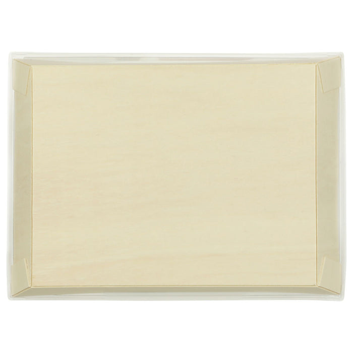 11.8"x15" Large Balsa Wood Tray with Clear PET Lid