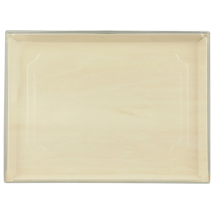 11"x15"x1" Extra Large Balsa Wood Tray with Clear PET Lid