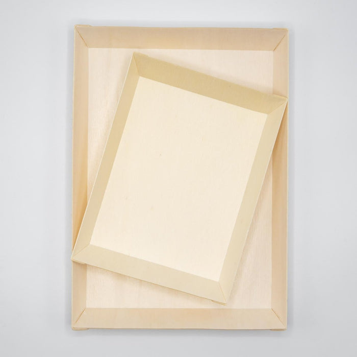 11"x15"x1" Extra Large Balsa Wood Tray with Clear PET Lid