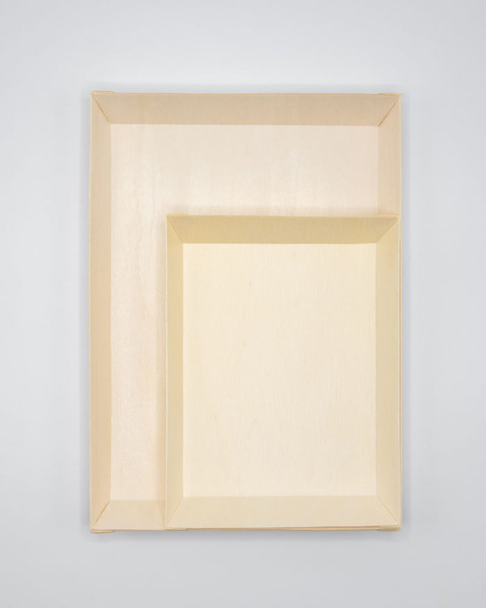 11"x15"x1" Extra Large Balsa Wood Tray with Clear PET Lid