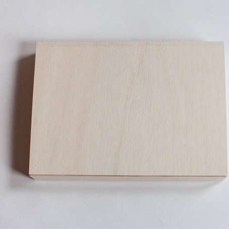 Balsa Wood Catering Tray With Collapsible Lid, 11" x 15" x 2", Top View