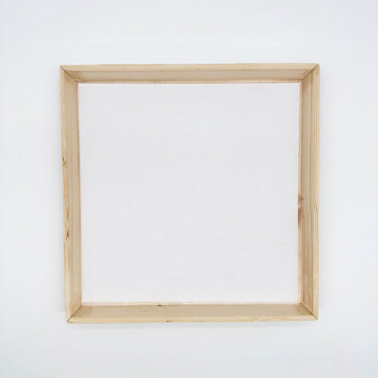 14"x14" Angled Edge Solid Wood Tray (Paper Lined)