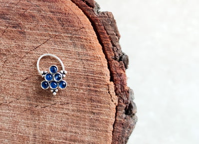Adya Blue Nose Ring