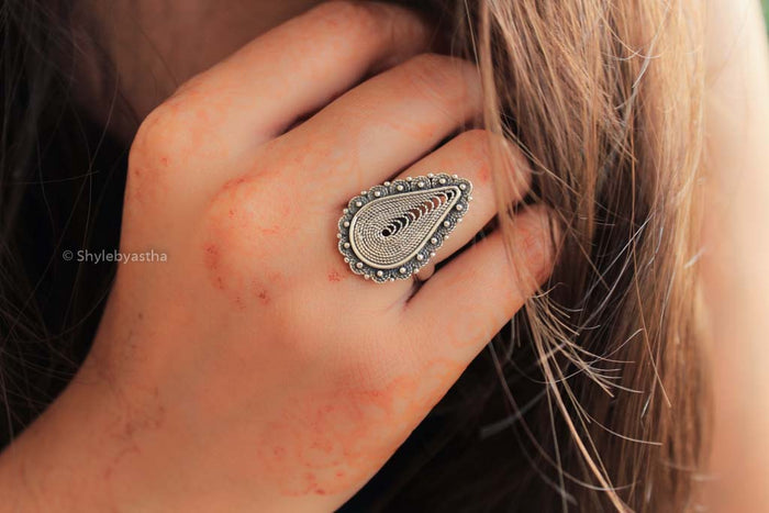 Adya Intricate Drop Ring