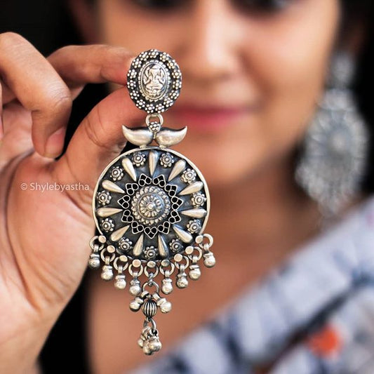 Anvaya Ganesha Motif Layered Chakra Earrings