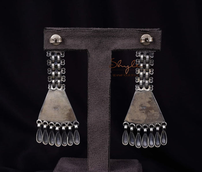 Anvaya Peacock Detailed Dangling Earrings back