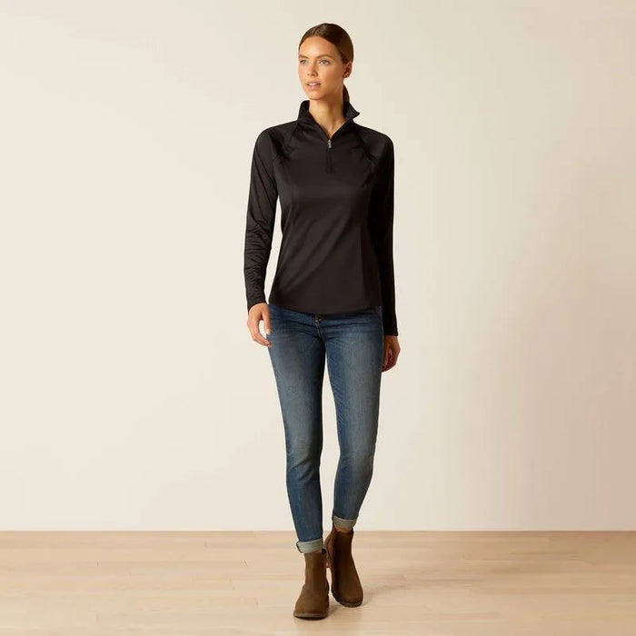 Ariat SS24 Womens Sunstopper 3.0 Long Sleeve Base Layer - Black - L