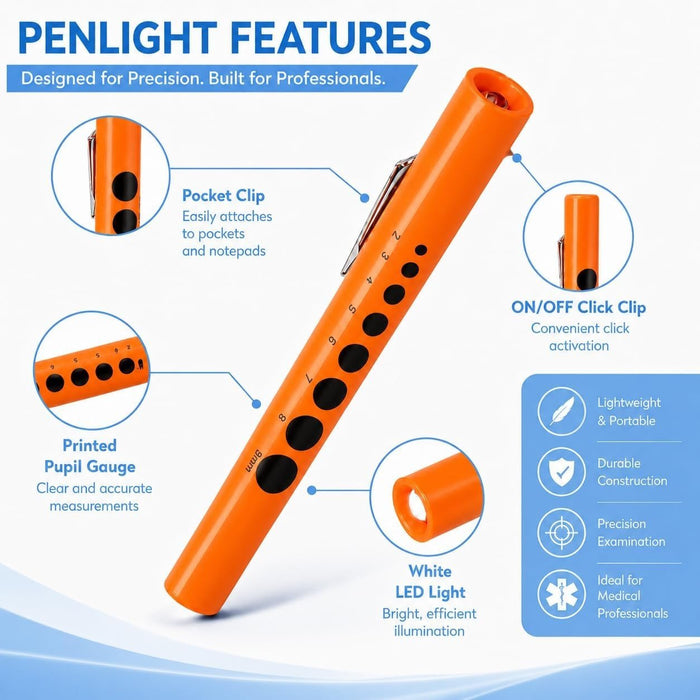 Bovie Disposable Penlight with Pupil Gauge, 6 Count - 66RN-Single - LL Medico