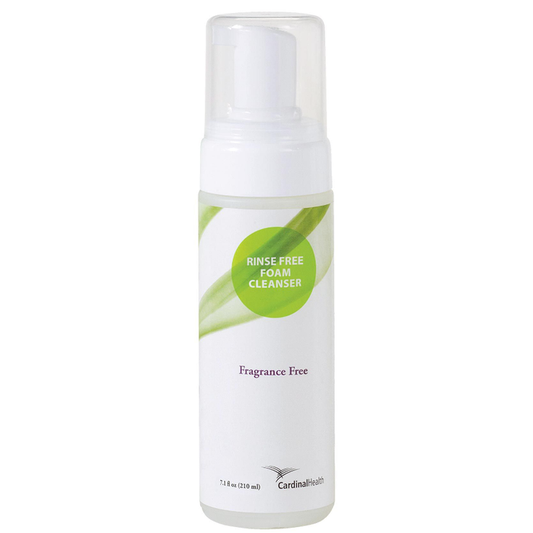 Cardinal Health Rinse-Free Foam Cleanser, Scent Free, 7.1 oz Pump Bottle