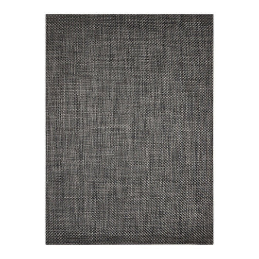 The CHILEWICH - BASKETWEAVE FLOORMAT by CHILEWICH is a rectangular area rug in dark gray and black, featuring a woven, crosshatch basketweave texture for a modern look with straight edges and no visible border.