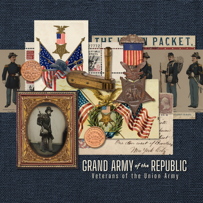 Extensively researched and years in the making, this Civil War Mega series by Lucky Girl Creative has everything you need to accent your family history and genealogy projects. The frames collection is also great for American Civil War History buffs, Civil War reenactments, Grand Army of the Republic (GAR), and vacations to tour Civil War battlefields and battle sites throughout the United States.