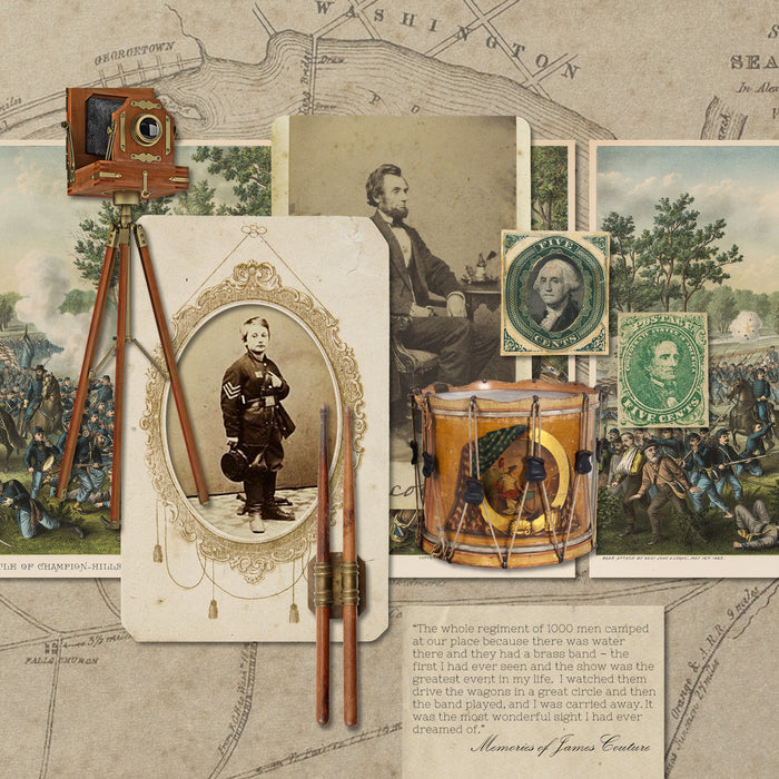 Extensively researched and years in the making, this Civil War Mega series by Lucky Girl Creative has everything you need to accent your family history and genealogy projects. The frames collection is also great for American Civil War History buffs, Civil War reenactments, Grand Army of the Republic (GAR), and vacations to tour Civil War battlefields and battle sites throughout the United States.