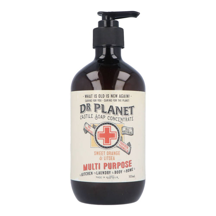 Dr Planet Castile Soap 500ml Sweet Orange & Litsea