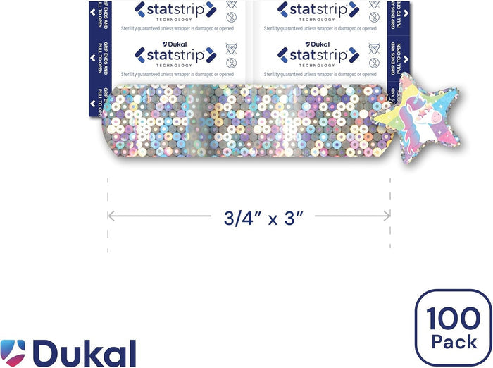 Dukal Glitter Stat Strip Design Adhesive Strip, ¾ x 3 Inch