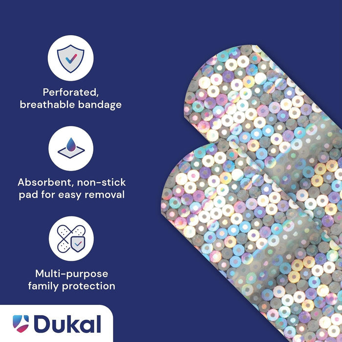Dukal Glitter Stat Strip Design Adhesive Strip, ¾ x 3 Inch