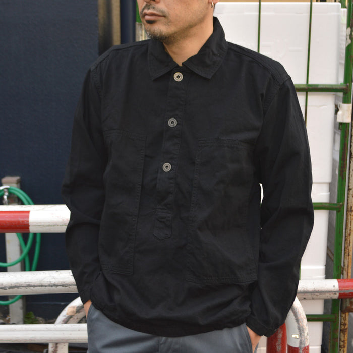 FULL COUNT "4097-1" US Army Black Black Denim Pullover Shirt