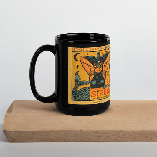 La Sirena Black Diner Style Coffee Mug - Phoenix Artisan Accoutrements