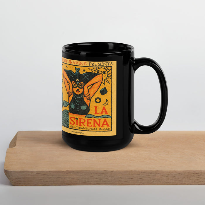 La Sirena Black Diner Style Coffee Mug - Phoenix Artisan Accoutrements