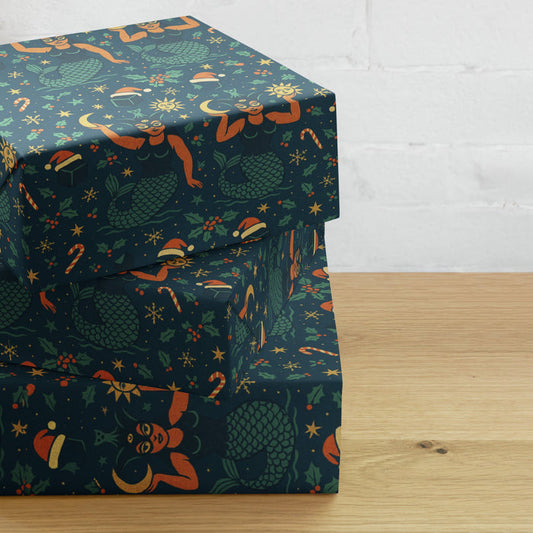 La Sirena Holiday Gift Wrap Paper! | Made In USA! | 3 Sheets - Phoenix Artisan Accoutrements