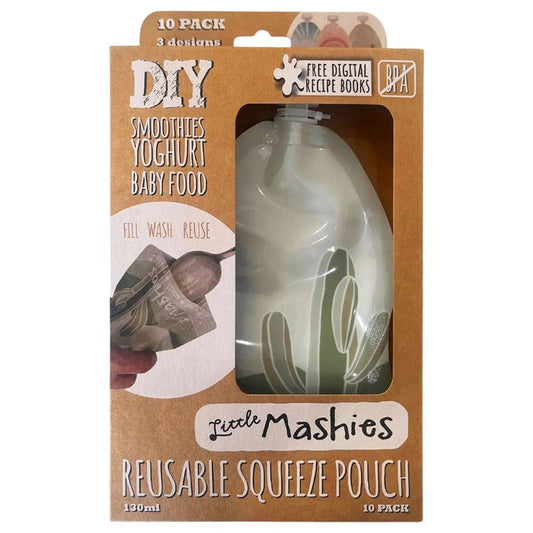Little Mashies Reusable Food Pouch 130ml | Pack of 10