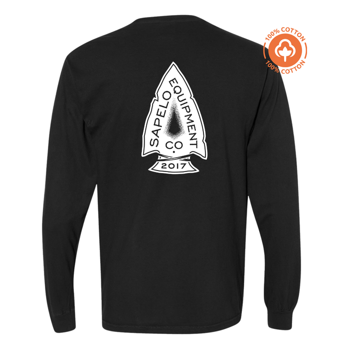 Long Sleeve Pocket Tee in Black