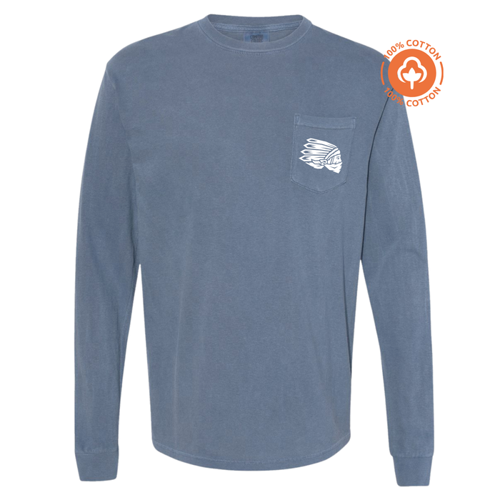 Long Sleeve Pocket Tee in Blue Jean