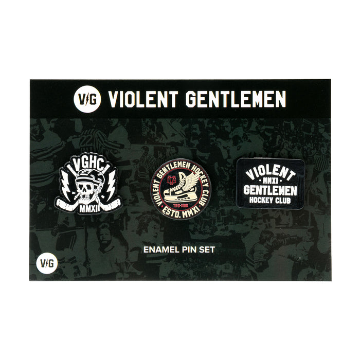 Hockey Loyalty Enamel Pin Set - - Accessories - Violent Gentlemen Hockey Lifestyle | Built by Fans for Fans | Perfect Gift for hockey fan or hockey players that live in the hockey culture