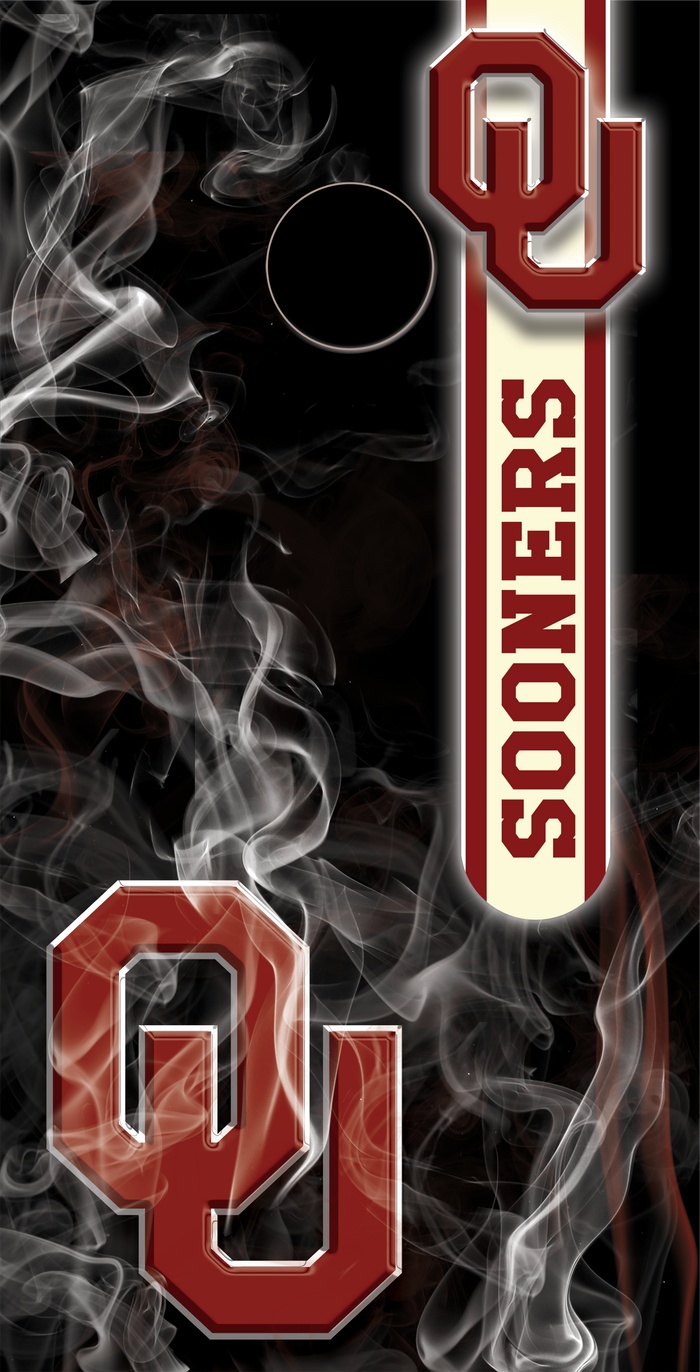 OU Sooners Smoke Cornhole Vinyl Wraps Set