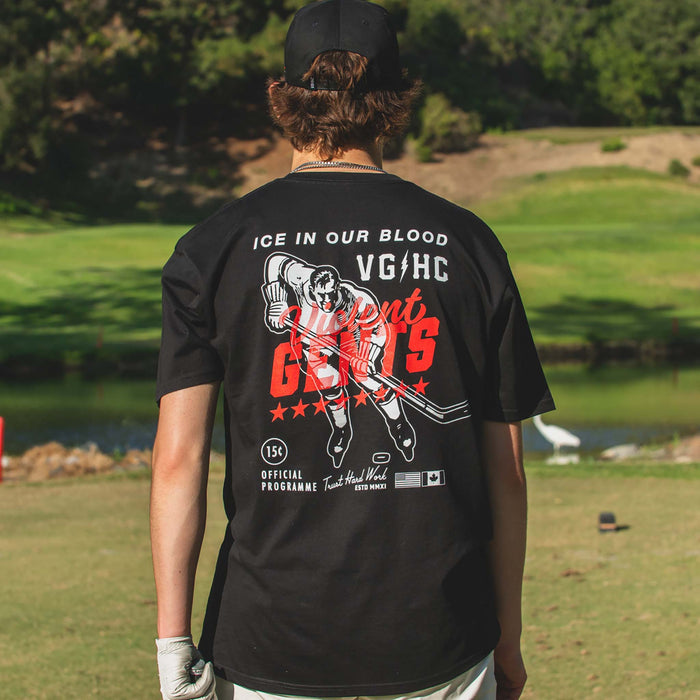 Hockey Programme Premium Tee - - Men's T-Shirts - Violent Gentlemen Hockey Lifestyle | Built by Fans for Fans | Perfect Gift for hockey fan or hockey players that live in the hockey culture