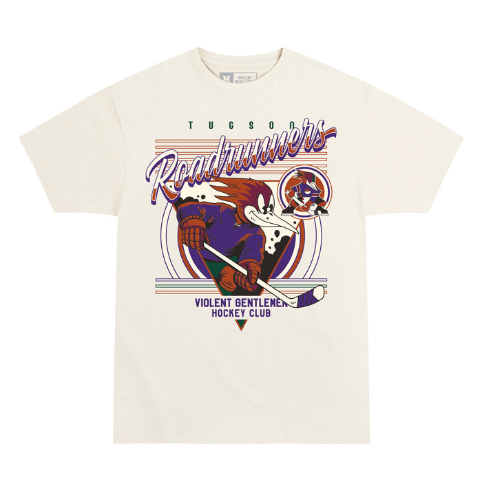 Hockey Rowdy Premium Tee - Bone - Men's T-Shirts - Violent Gentlemen Hockey Lifestyle | Built by Fans for Fans | Perfect Gift for hockey fan or hockey players that live in the hockey culture