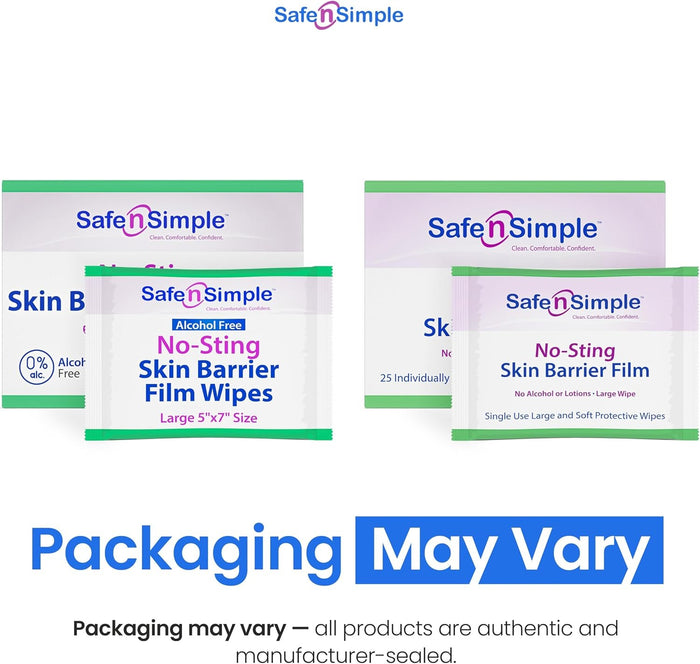 Safe N Simple No-Sting Skin Barrier Wipe, 5 x 7 Inch