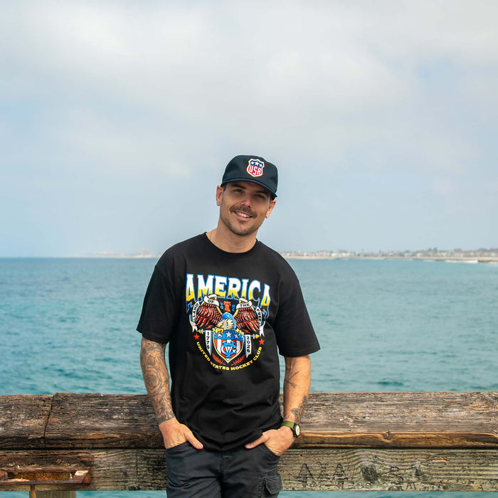 Hockey USA 250 Premium Tee - - Men's T-Shirts - Violent Gentlemen Hockey Lifestyle | Built by Fans for Fans | Perfect Gift for hockey fan or hockey players that live in the hockey culture