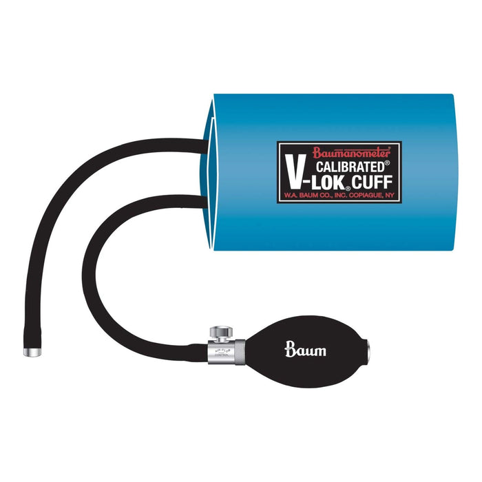 W.A. Baum Calibrated V-Lok Blood Pressure Cuff and Bulb, Adult - 1820-Single - LL Medico