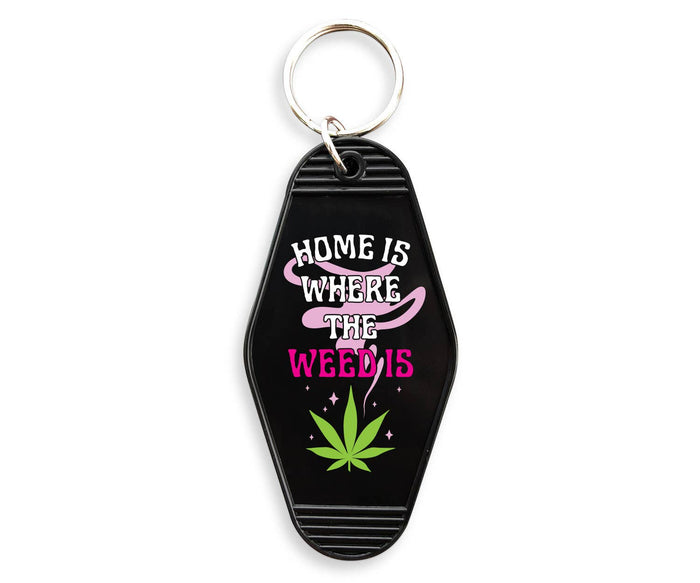Where The Weed Is Motel Keychain